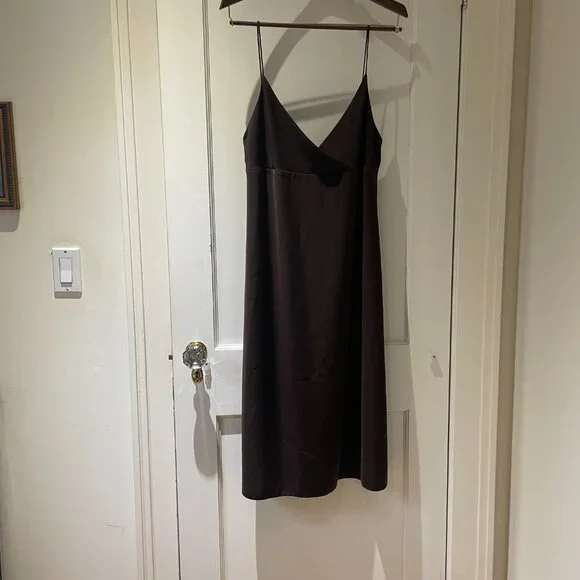 J Crew long brown slip dress Size 12 - Picture 2 of 5